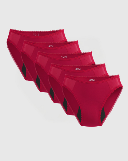 Vera's Elegant Leakproof Briefs (5-Pack)