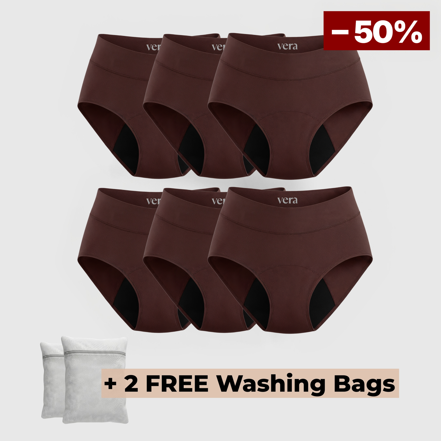 Vera's Signature Leakproof Underwear (6-Pack)