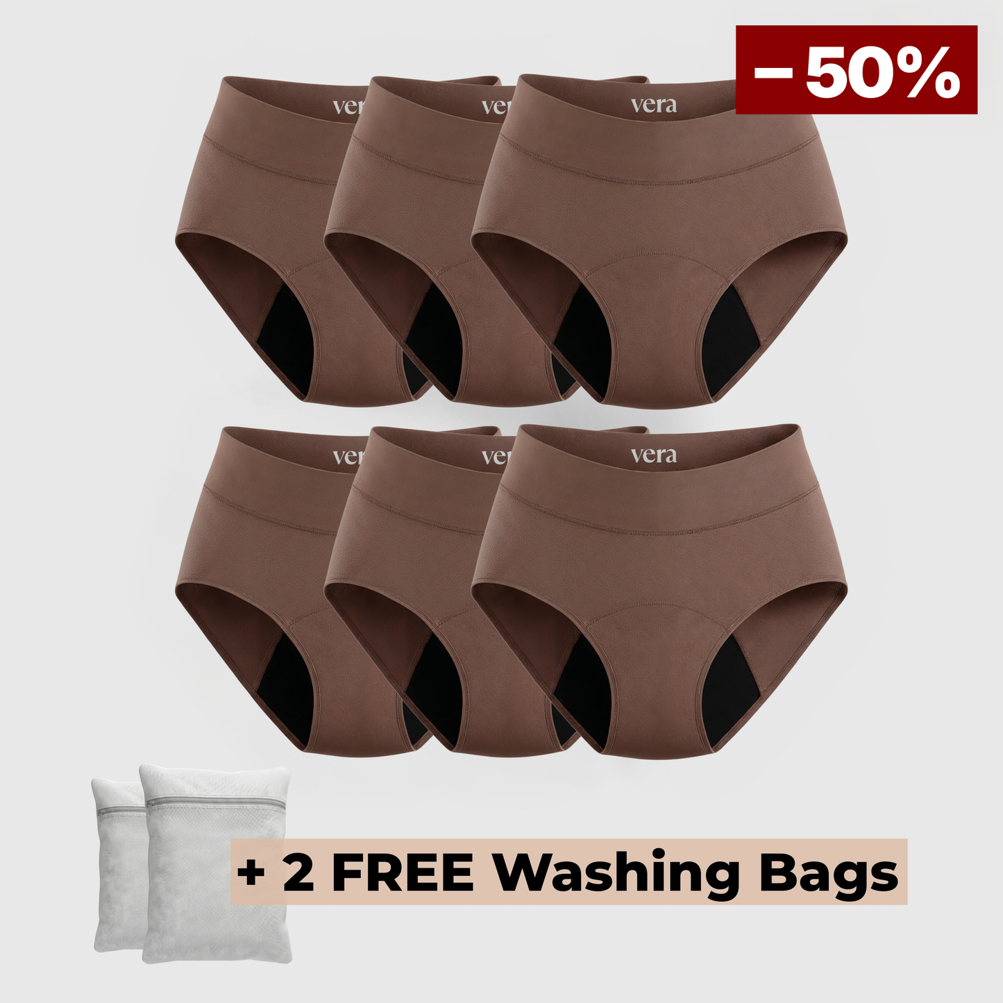 Vera's Signature Leakproof Underwear (6-Pack)