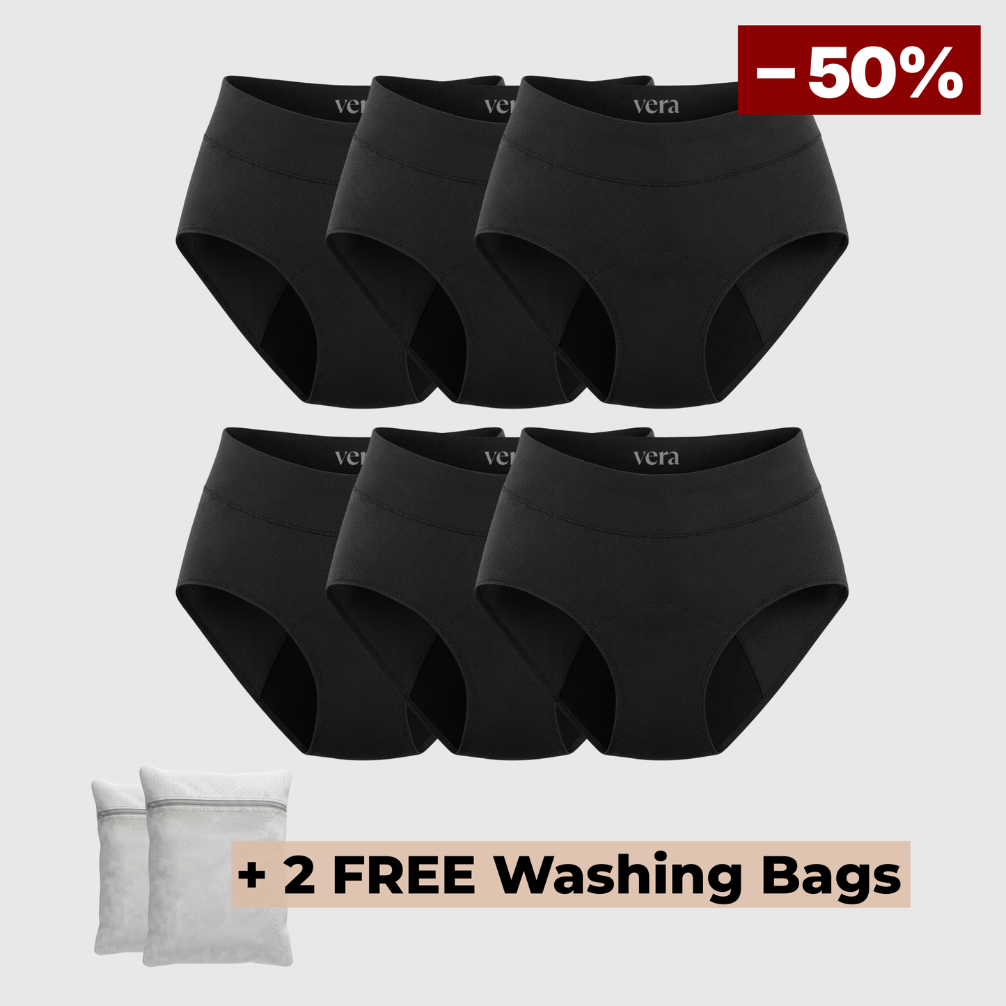 Vera's Signature Leakproof Underwear (6-Pack)